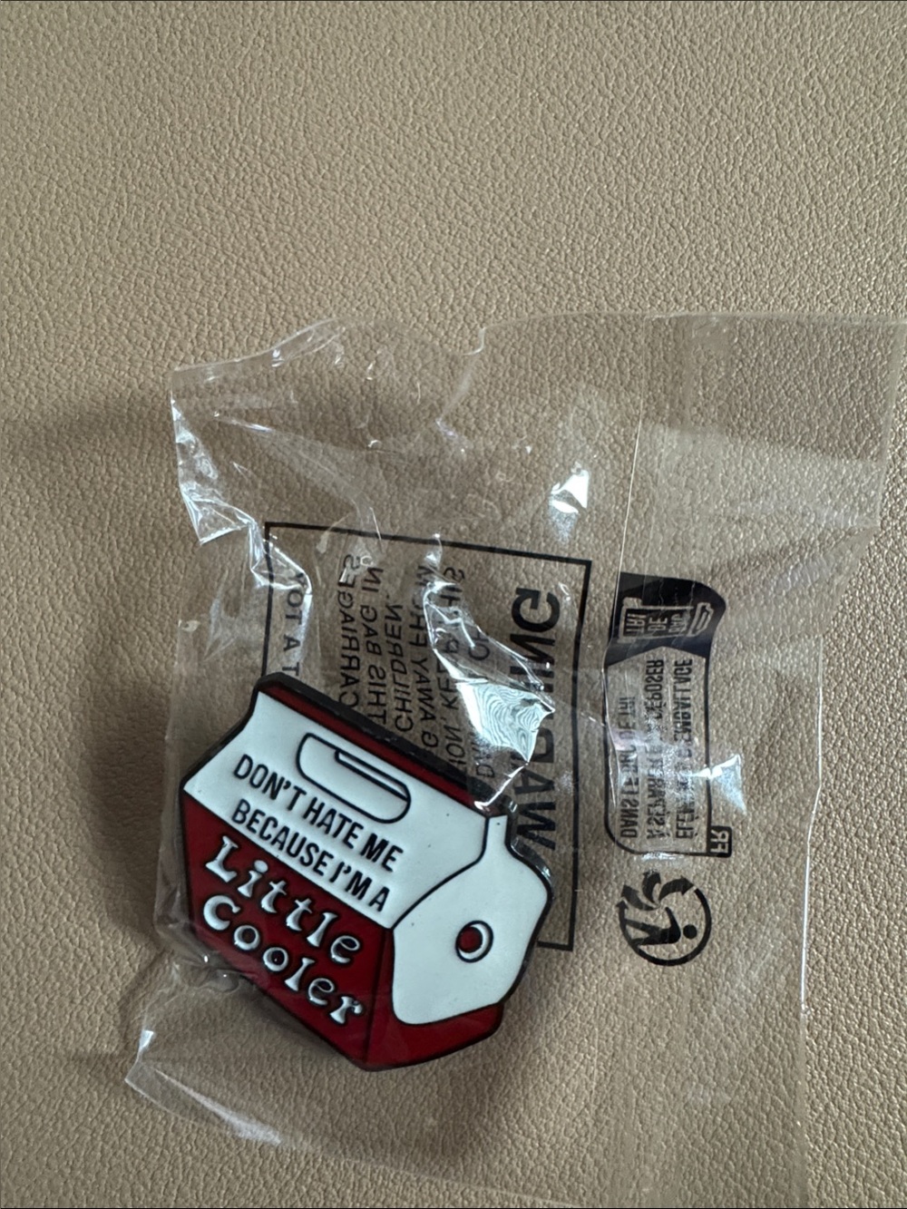 Red & White 'Little Cooler' Phone Charm - Novelty Accessory